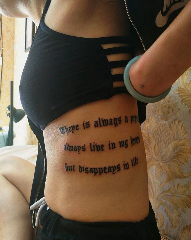 哥特字纹身图片