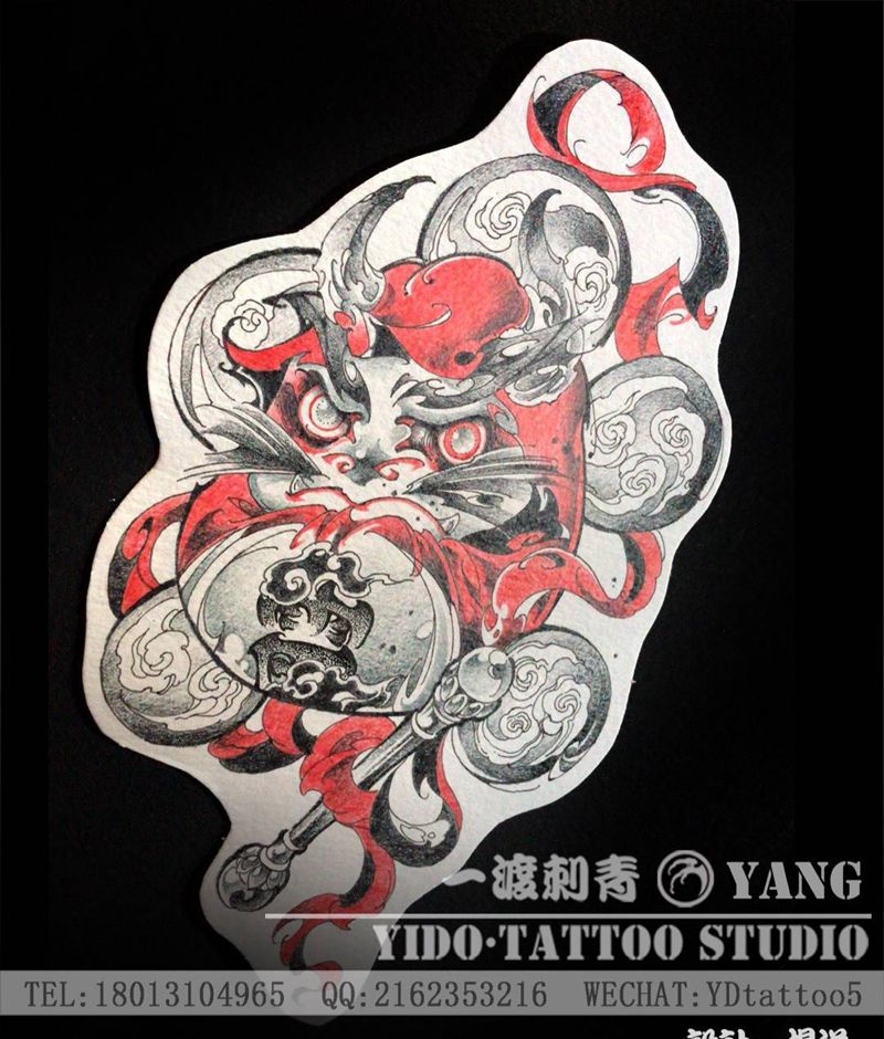 雷神达摩纹身图片