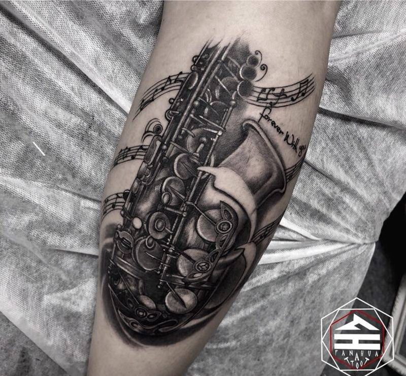 乐器纹身图片