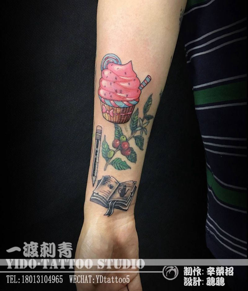 咖啡器具纹身图片