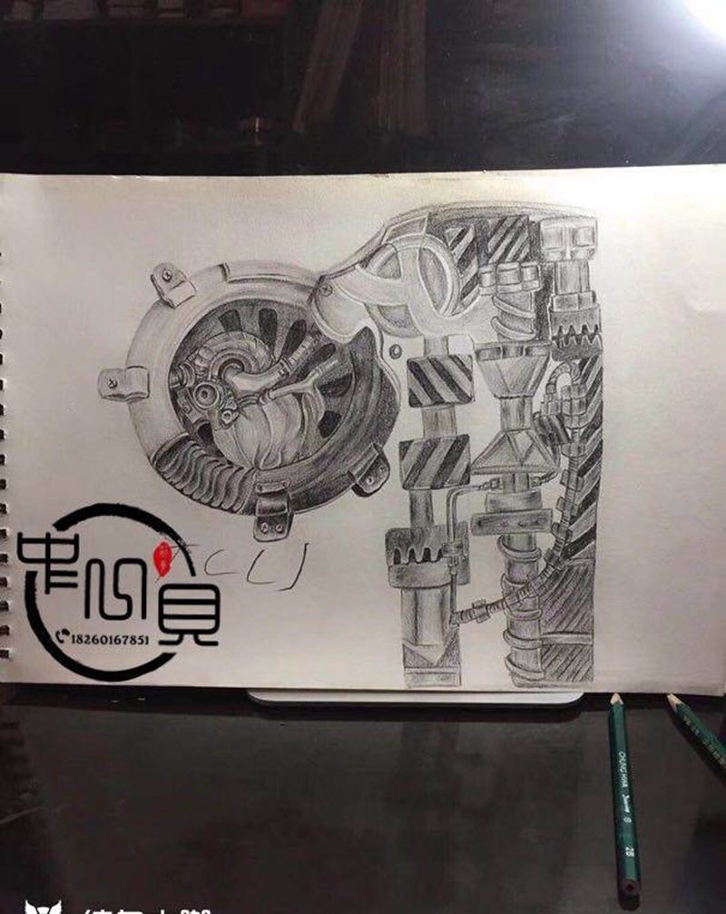 机械纹身图片