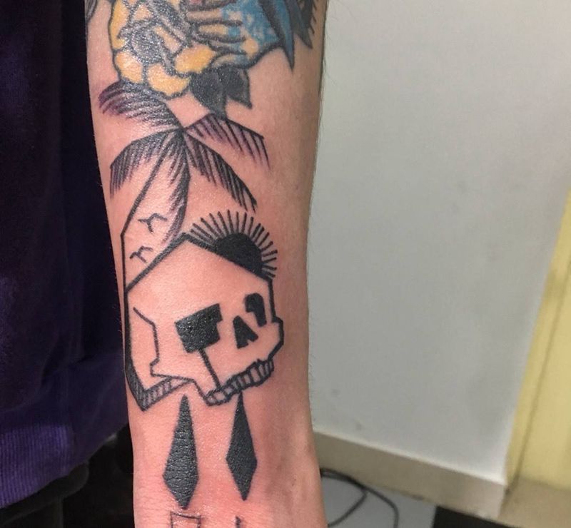 old school 骷髅纹身图片