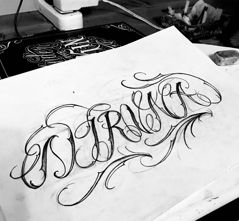 花体字纹身图片