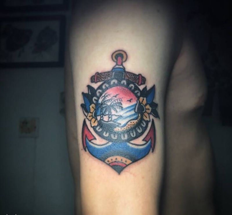 old school船锚纹身图片