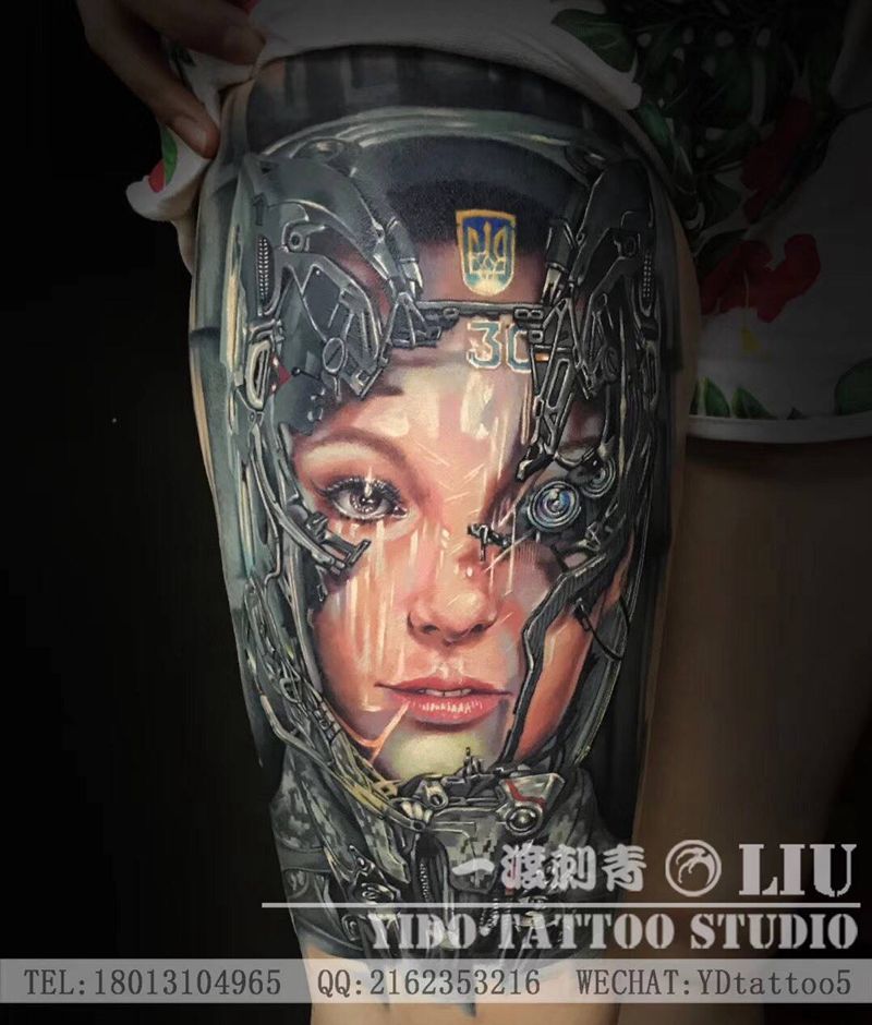 机械纹身图片