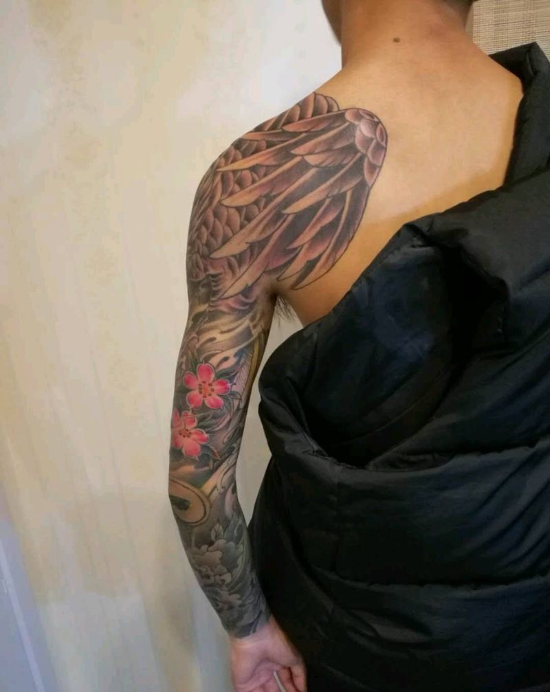 花臂客人自带图纹身图片