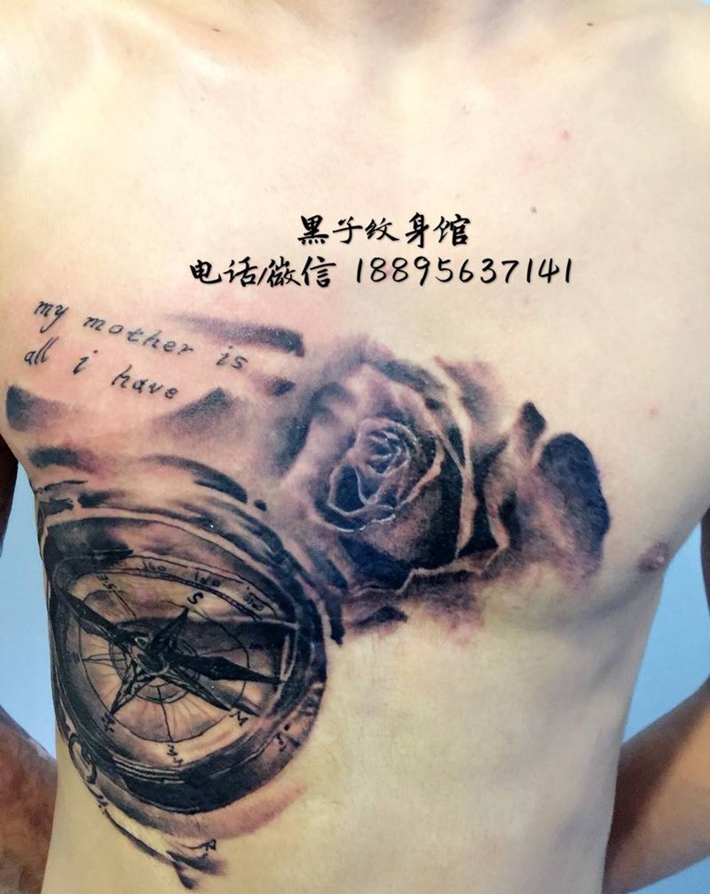 胸前伤疤遮盖纹身图片