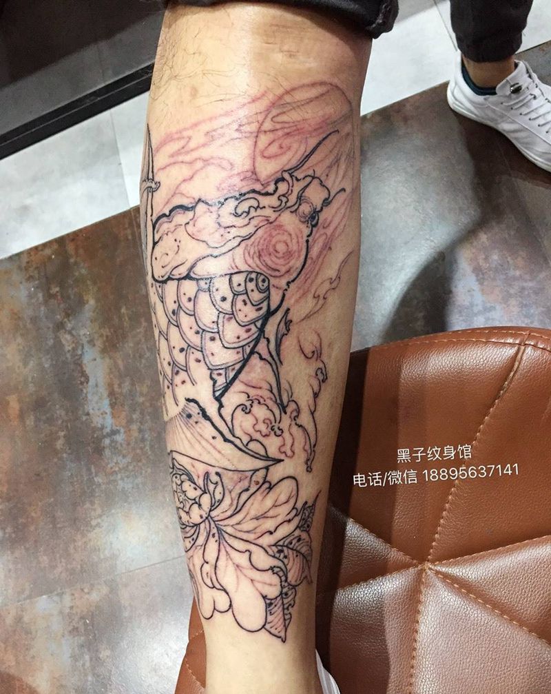 未完成纹身图片