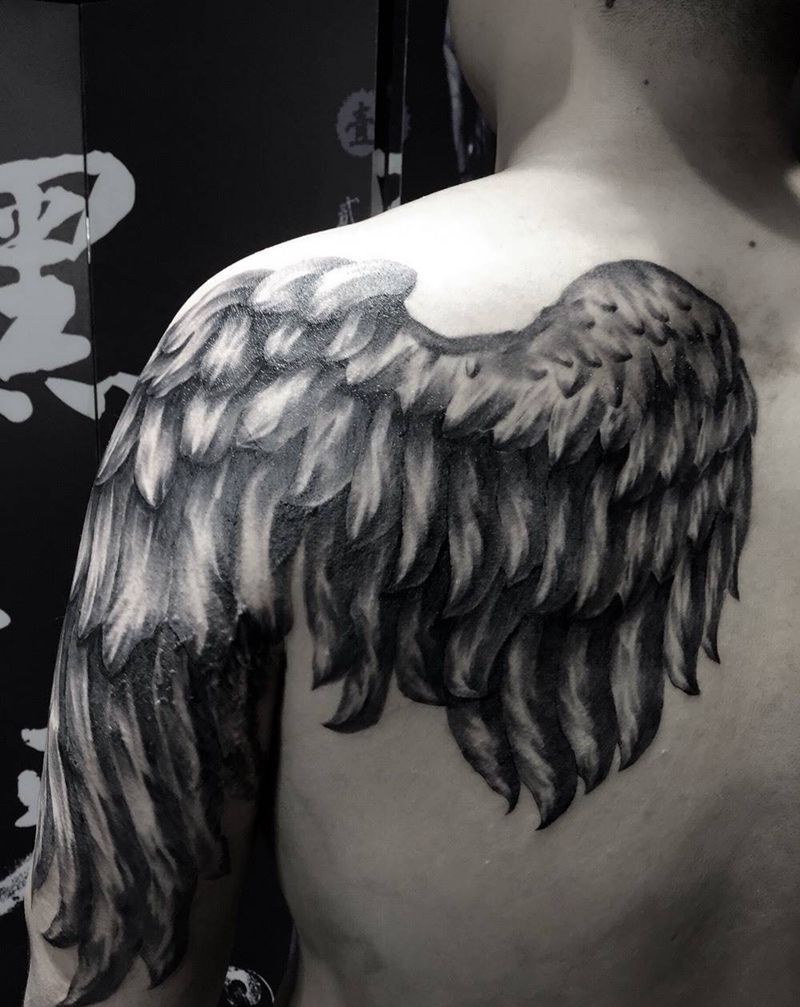 翅膀纹身图片