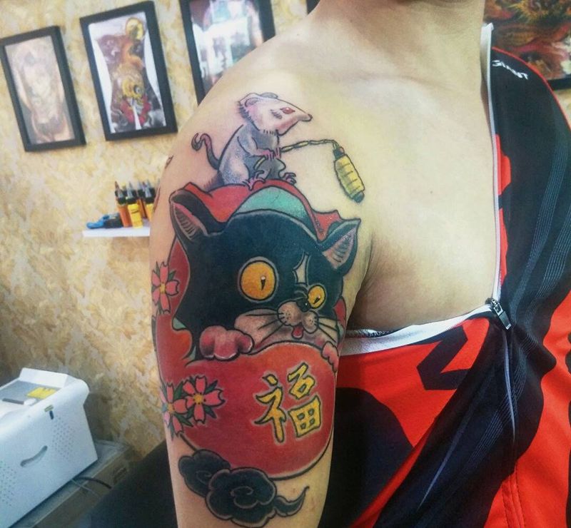 兄弟纹身驻店纹身师雷子遮盖作品纹身图片