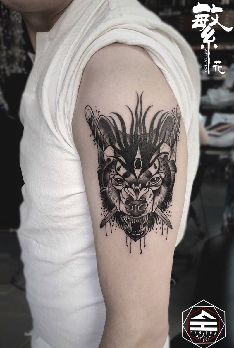 狼纹身图片