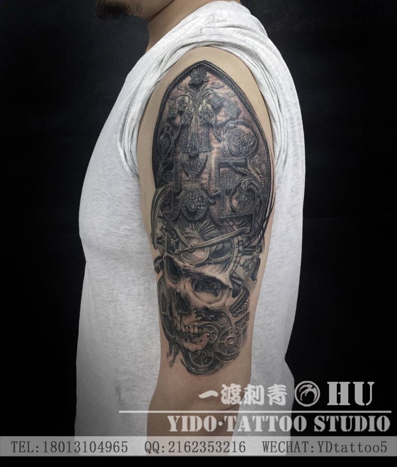 骷髅教皇纹身图片