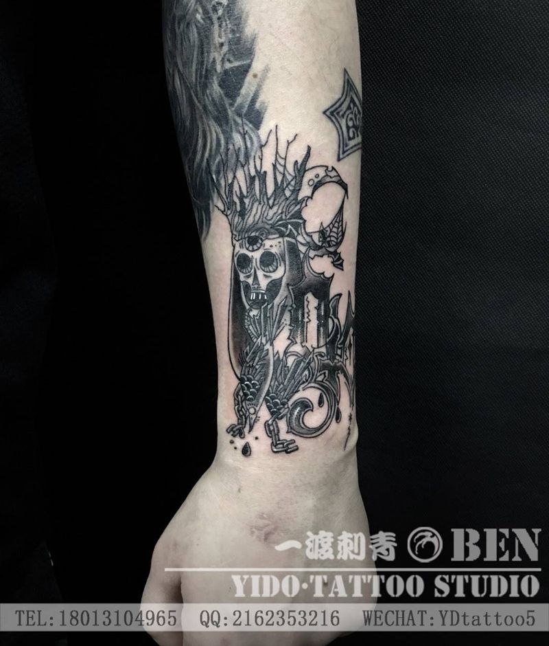 定制小骷髅纹身图片
