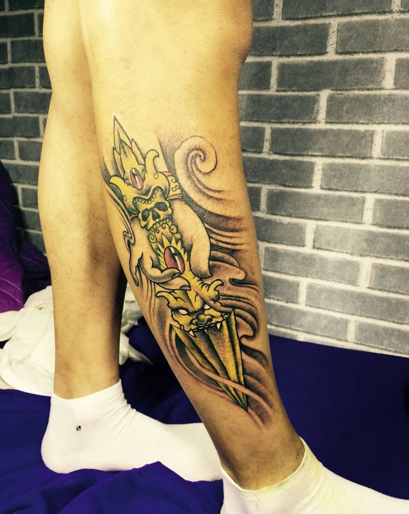 降魔杆纹身图片