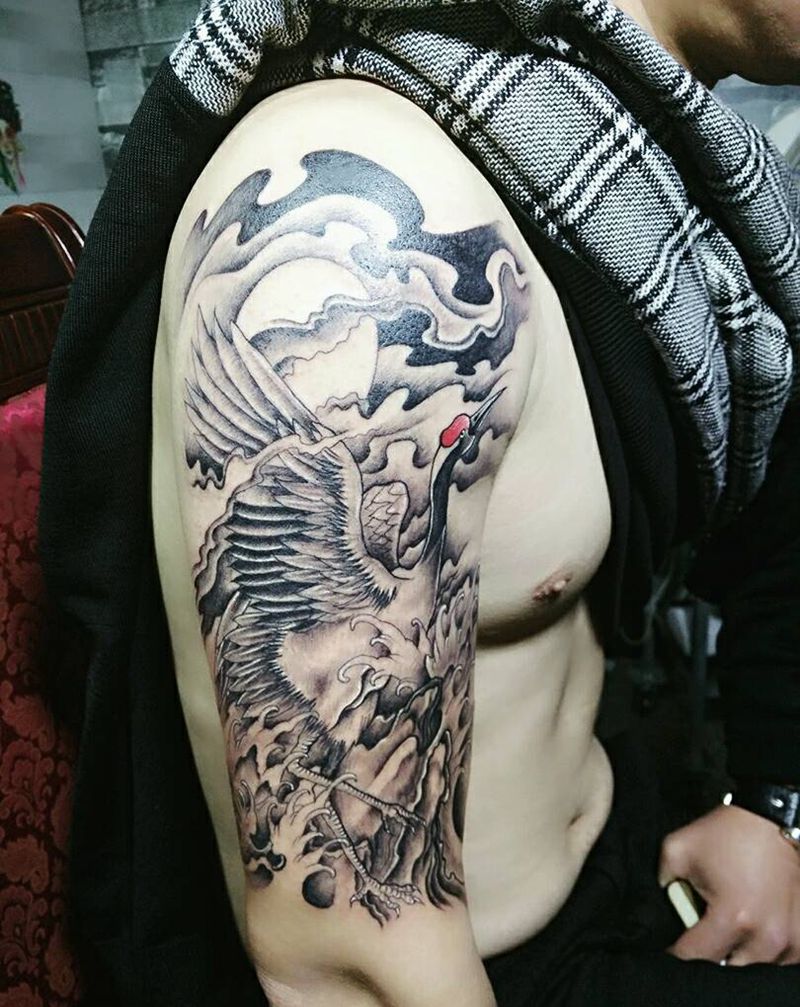 丹顶鹤纹身图片