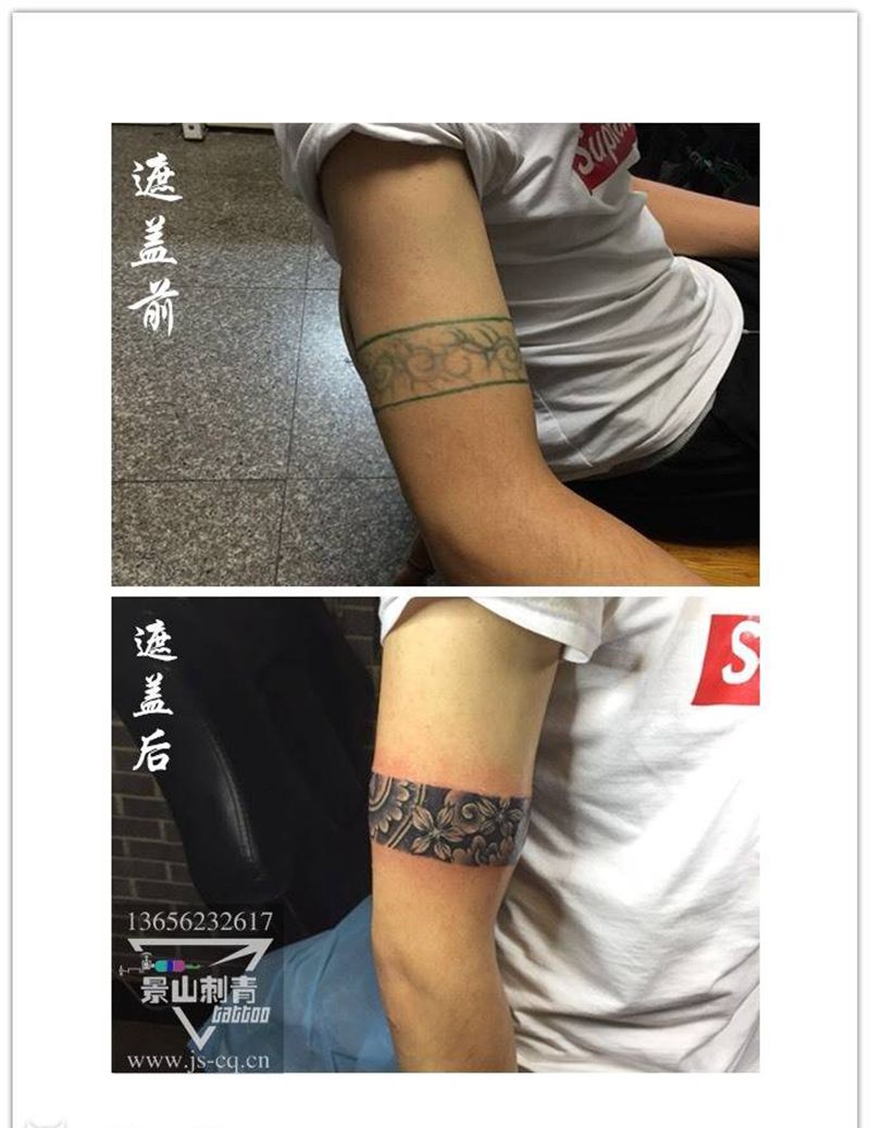 遮盖旧纹身手环纹身图片