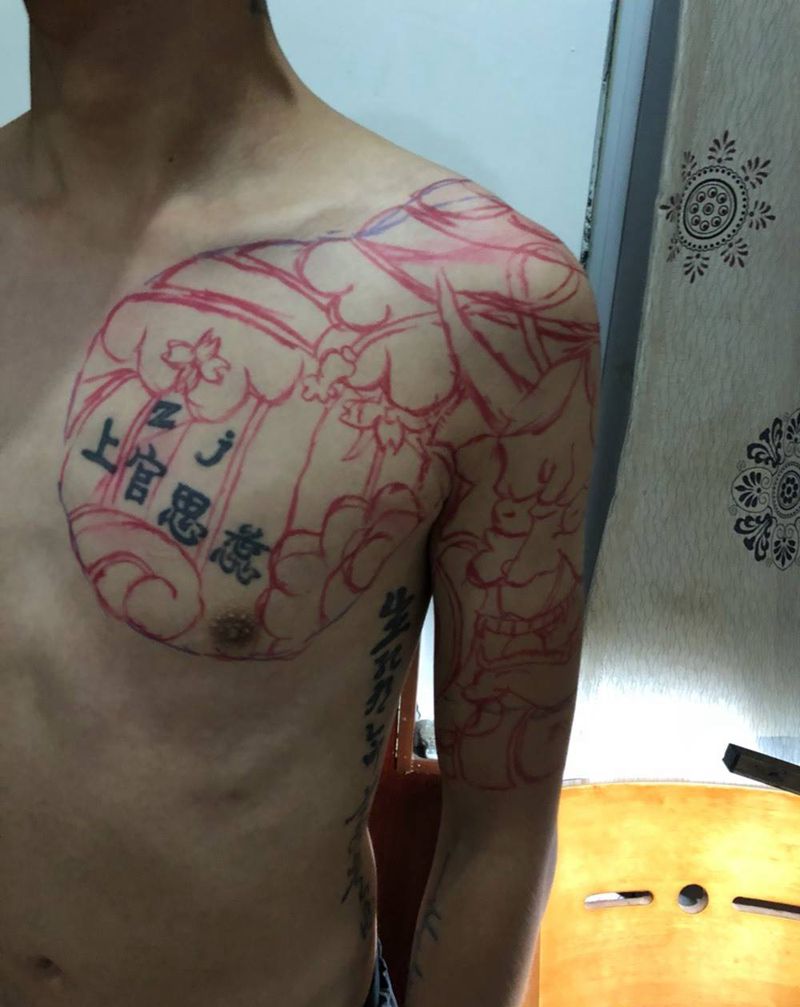 遮盖未完成纹身图片