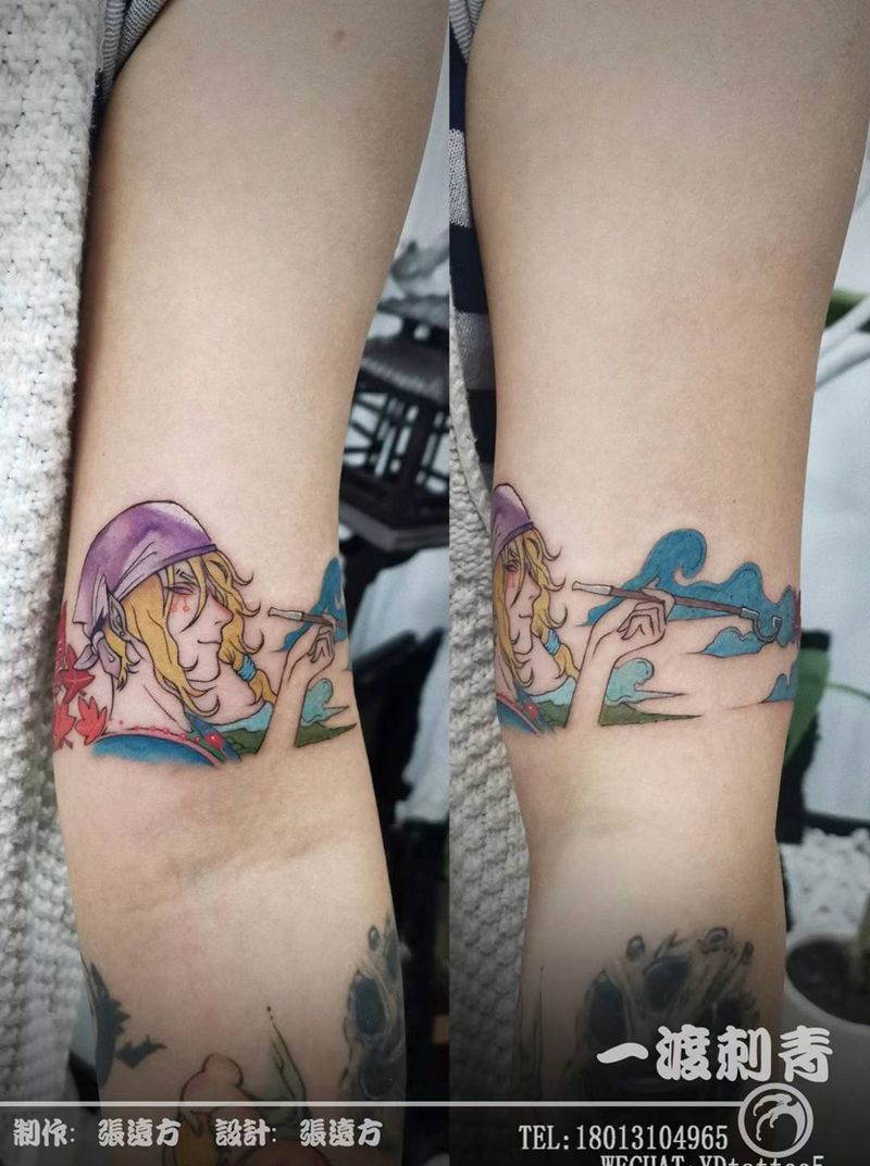 臂环纹身图片_手臂New School纹身图案