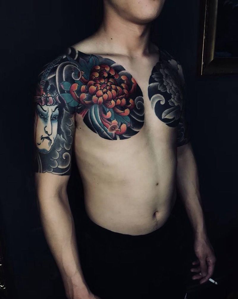 双半甲纹身图片