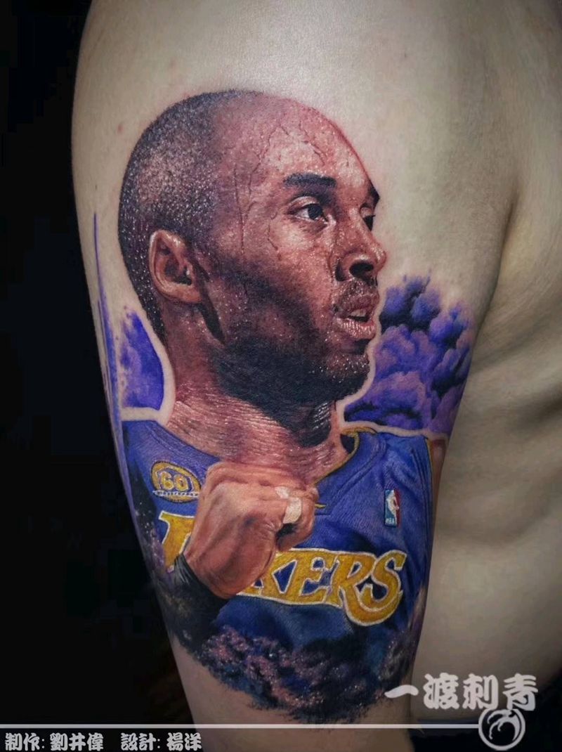科比纹身图片_手臂欧美写实纹身图案