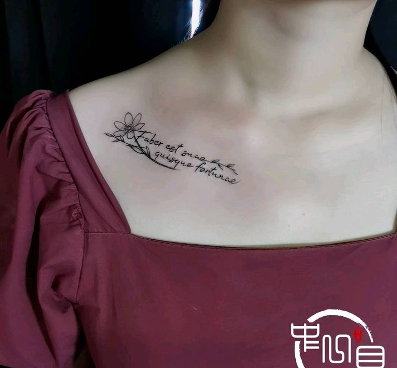 英文纹身图片_肩部纹身图案