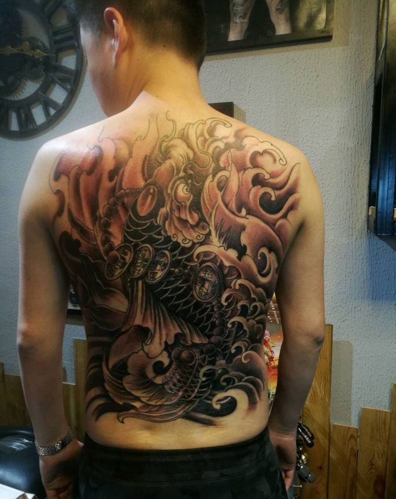 大吉大利，招财鱼纹身图片