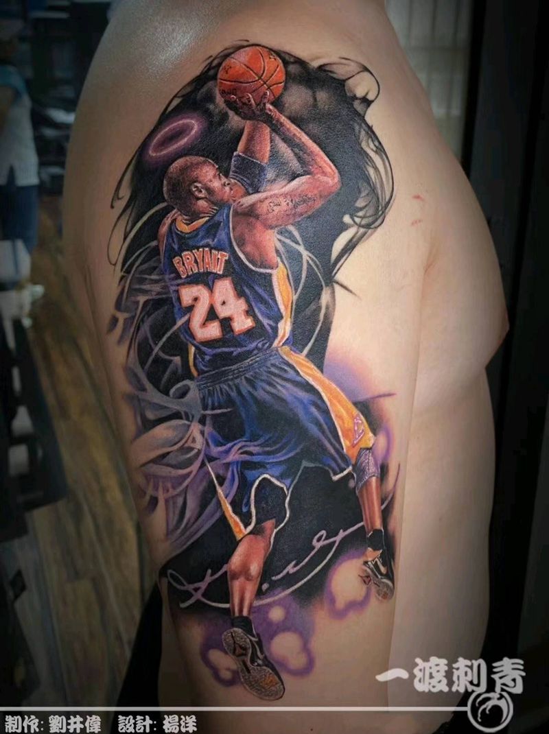 科比纹身图片_手臂欧美写实纹身图案