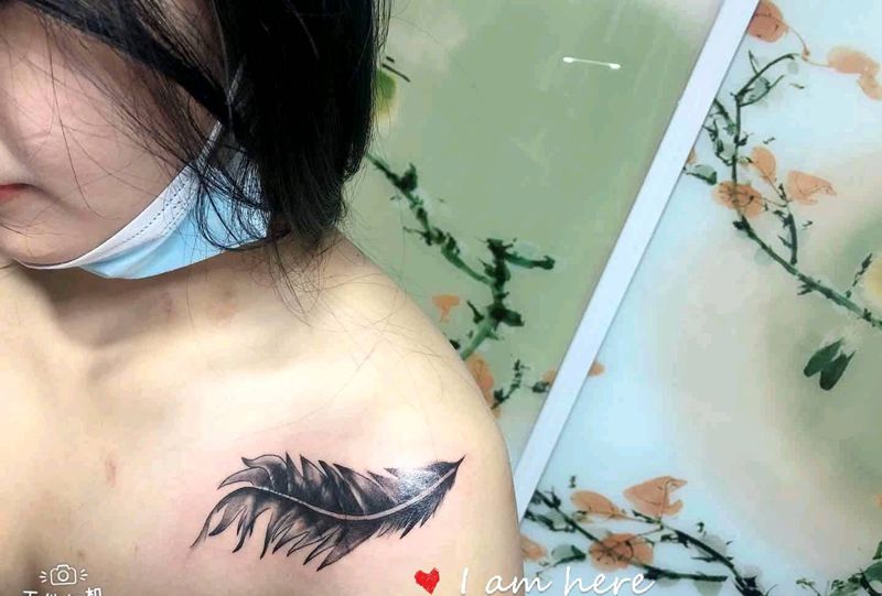 翅膀遮盖～纹身图片_欧美写实纹身图案