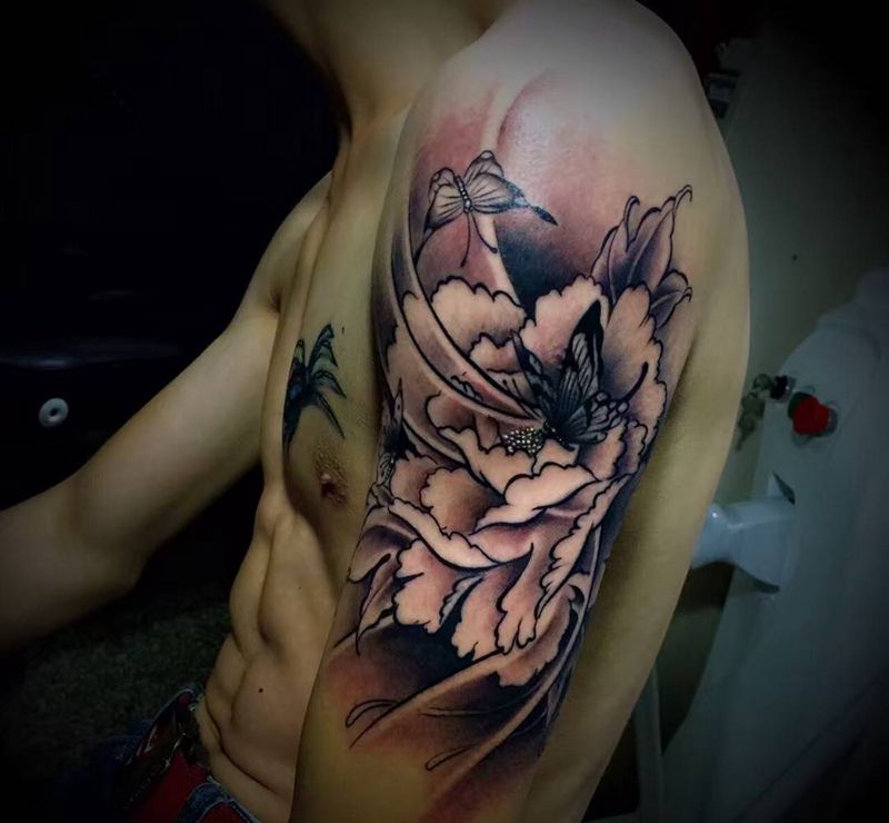 蝶恋花纹身图片