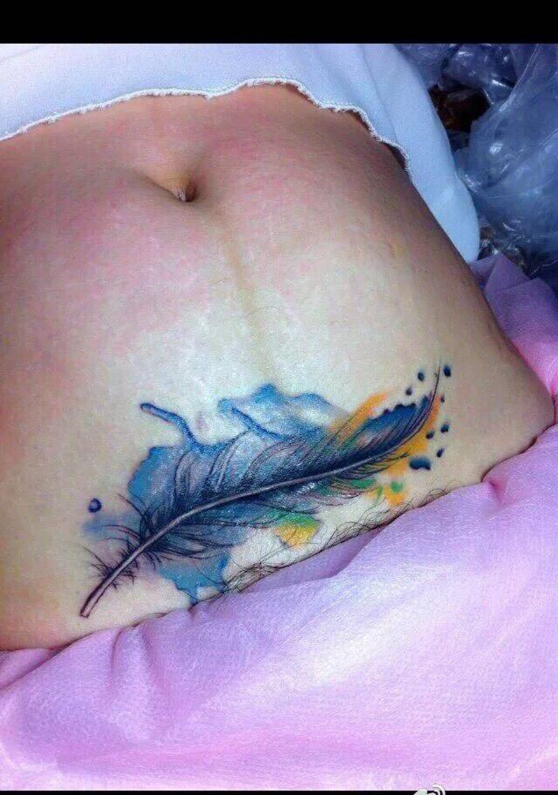 遮盖刀疤纹身图片