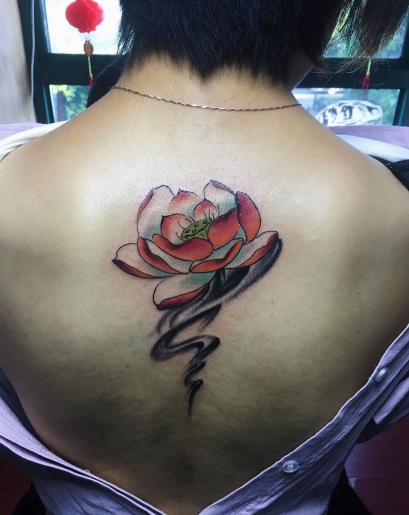一朵莲纹身图片