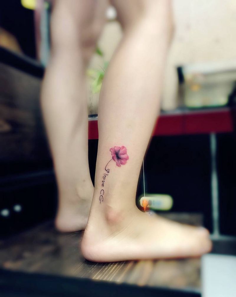 脚踝 小清新纹身图片