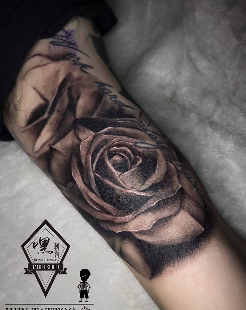 玫瑰花纹身图片