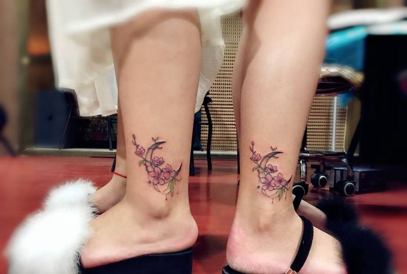 闺蜜款 脚踝小清新纹身图片