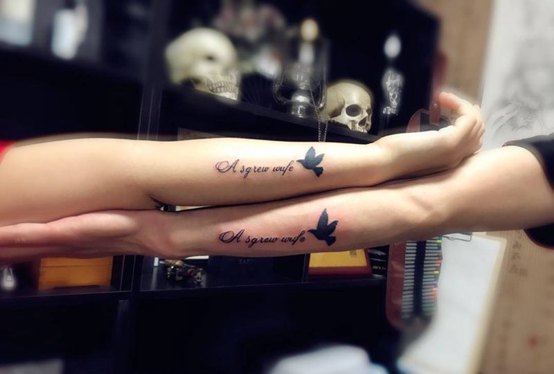 情侣小清新纹身图片