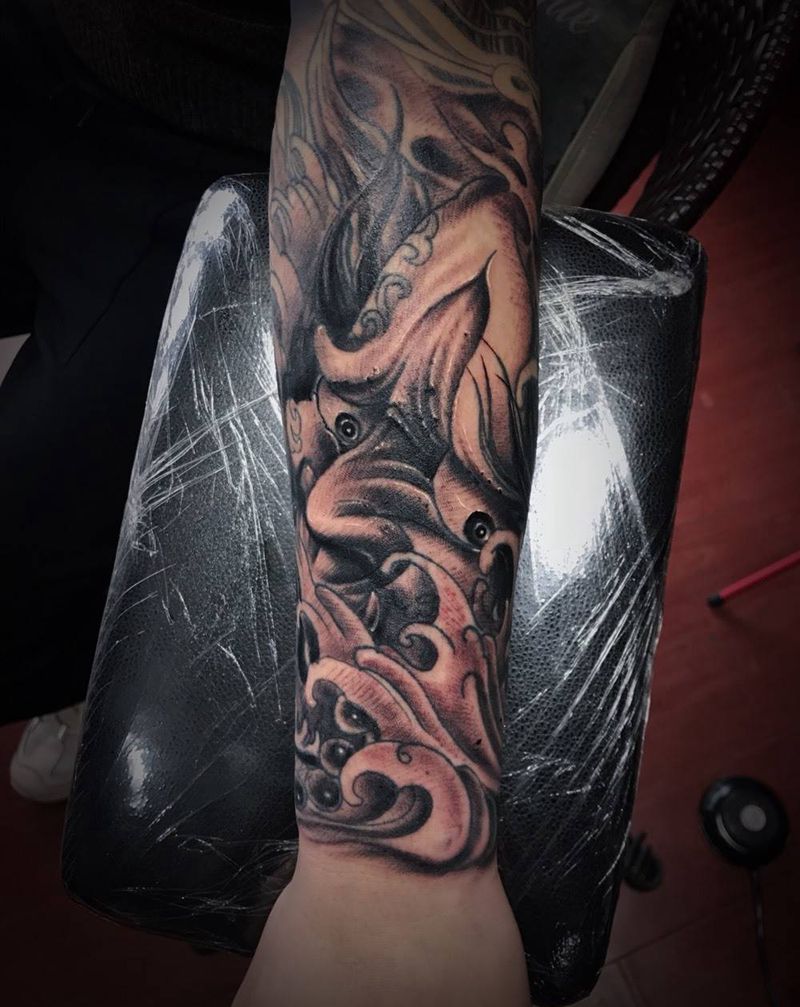 小臂般若修改上色纹身图片