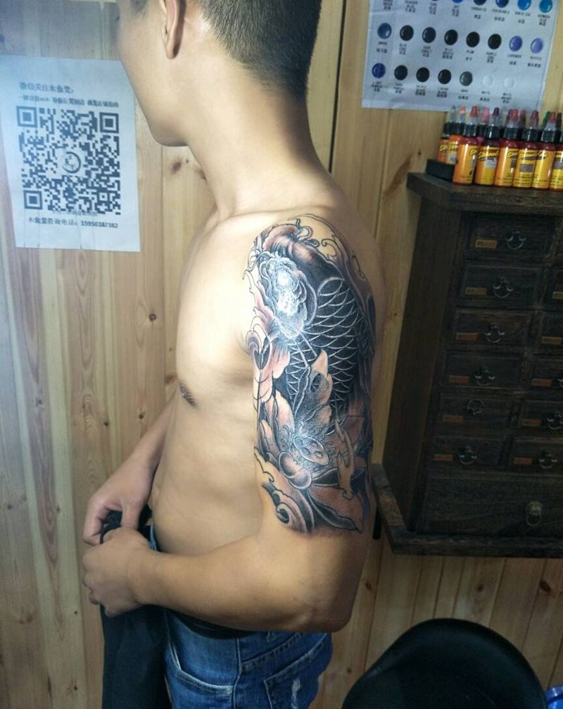 遮盖老式狼头纹身图片