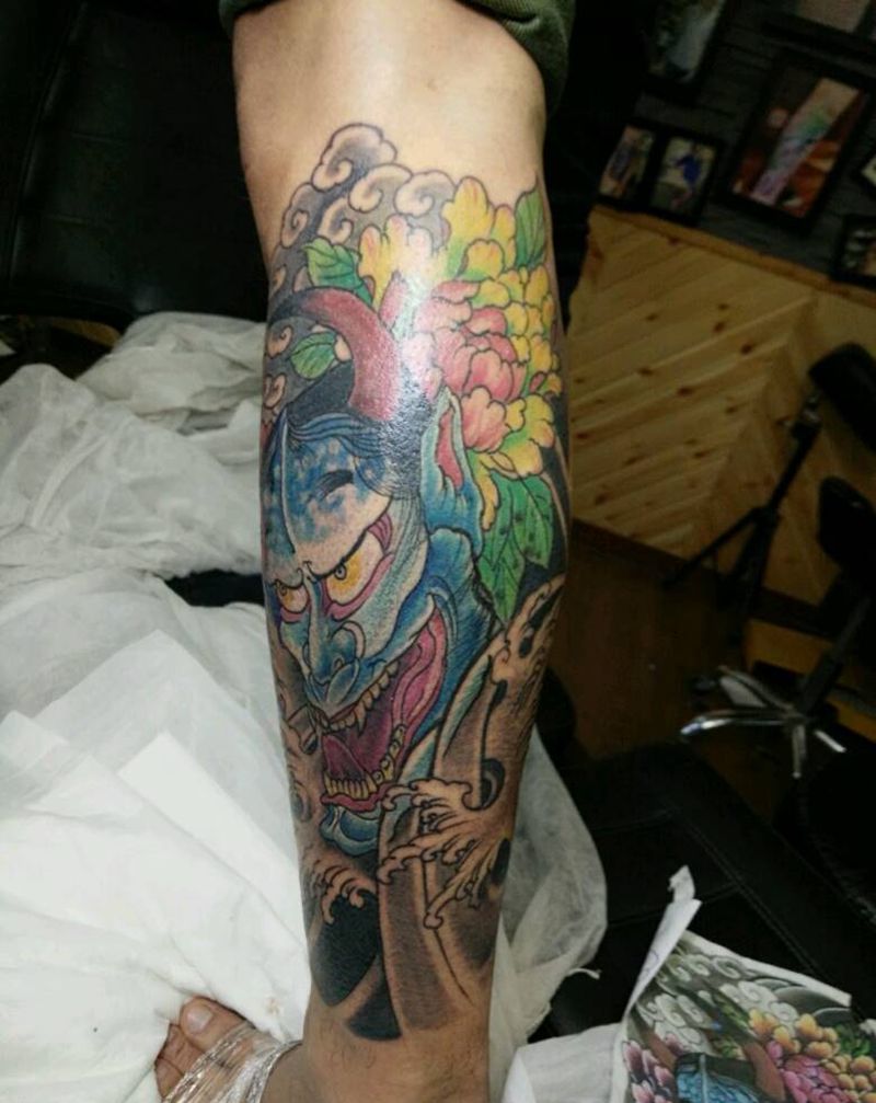 般若包小腿纹身图片