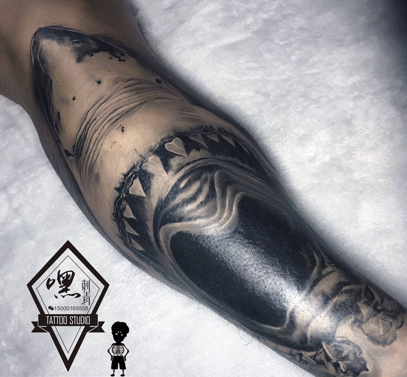 大白鲨纹身图片