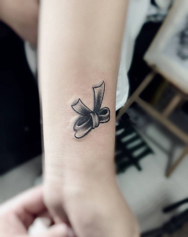 蝴蝶结纹身图片