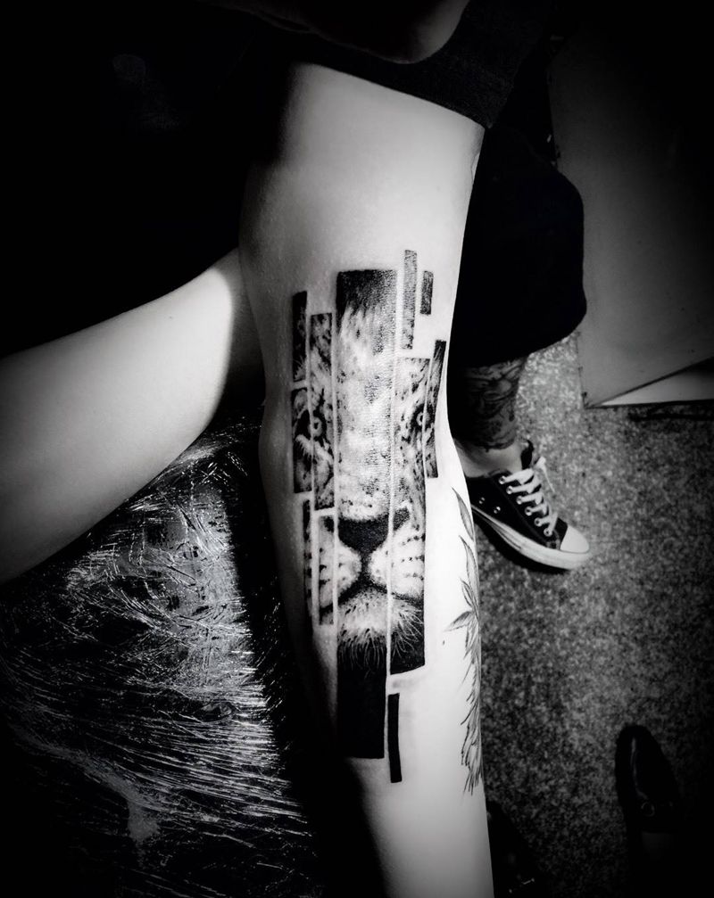 狮子图纹身图片