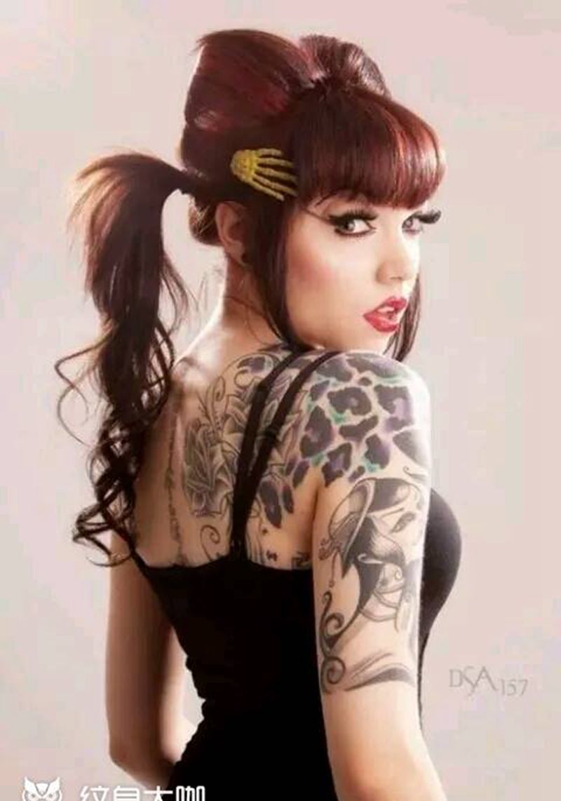 狂野豹纹纹身图片