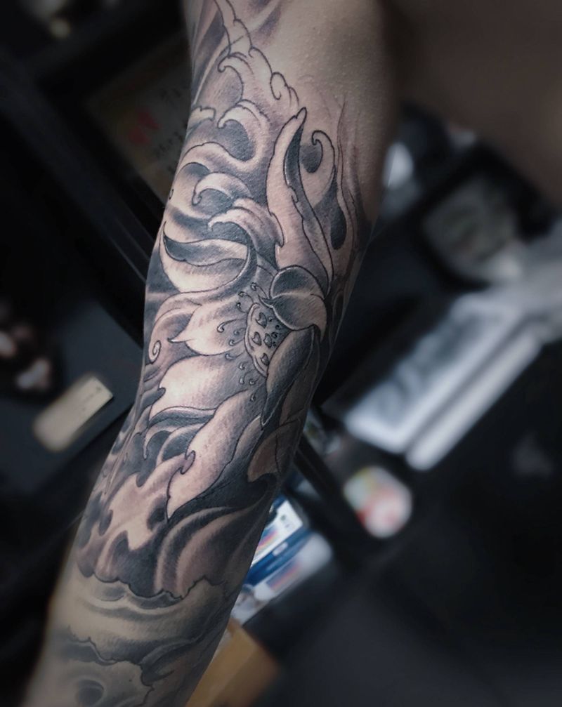 拼接花臂纹身图片