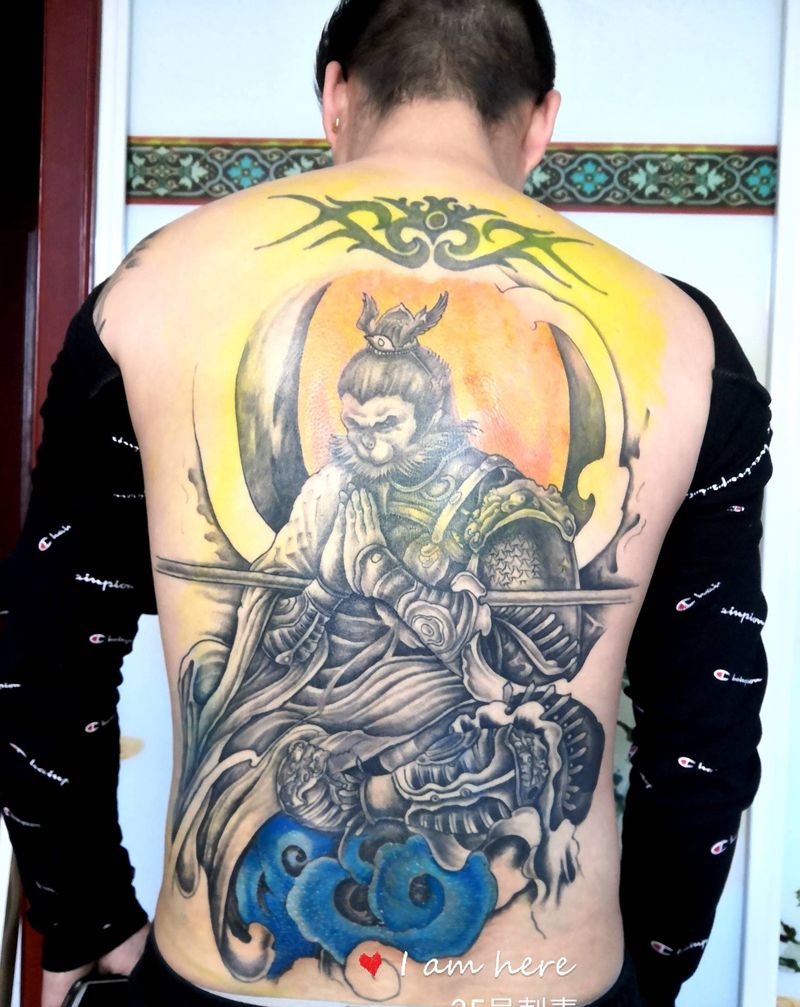 大圣纹身图片_新传统纹身图案