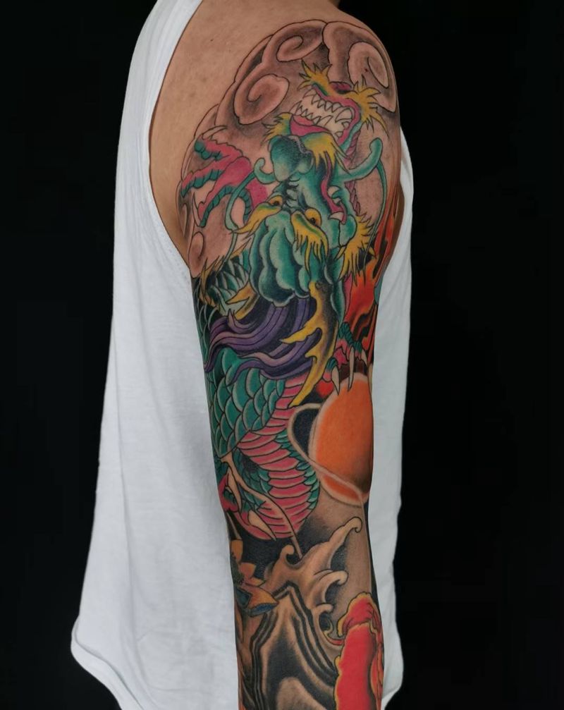 综合纹身图片_手部背部新传统纹身图案