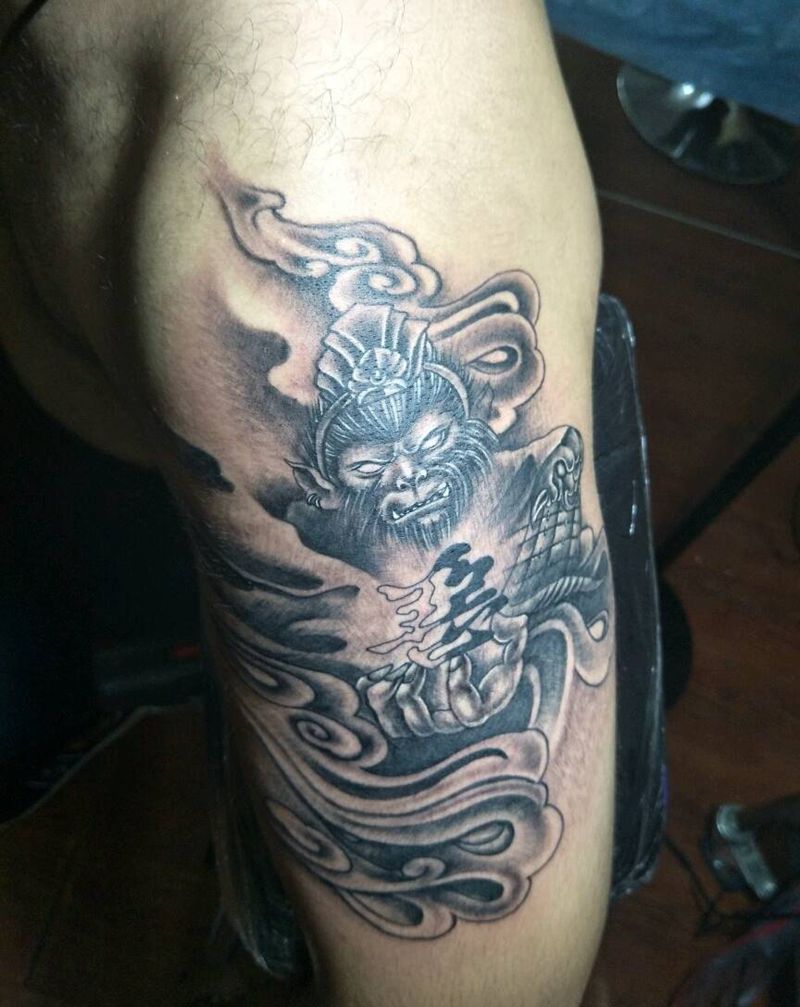 大臂孙悟空纹身图片