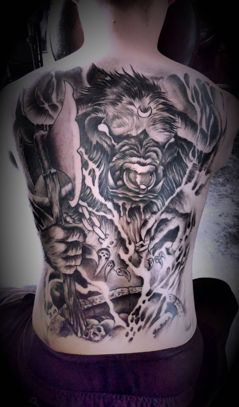 牛魔王纹身图片