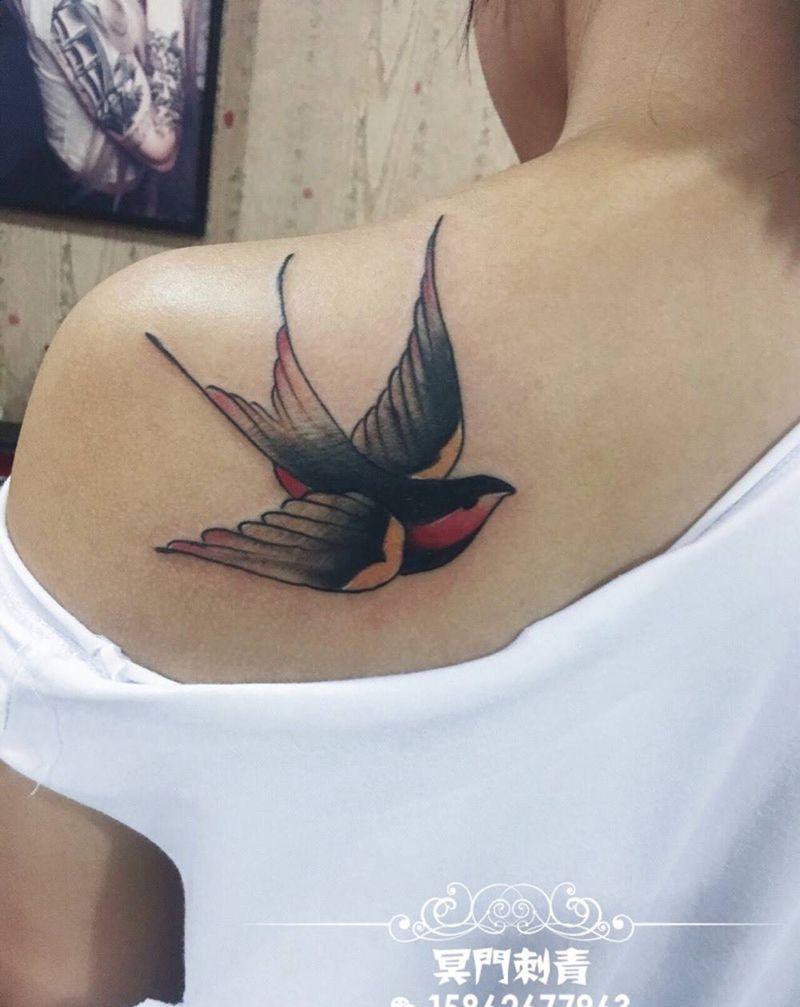 清新 小燕子纹身图片
