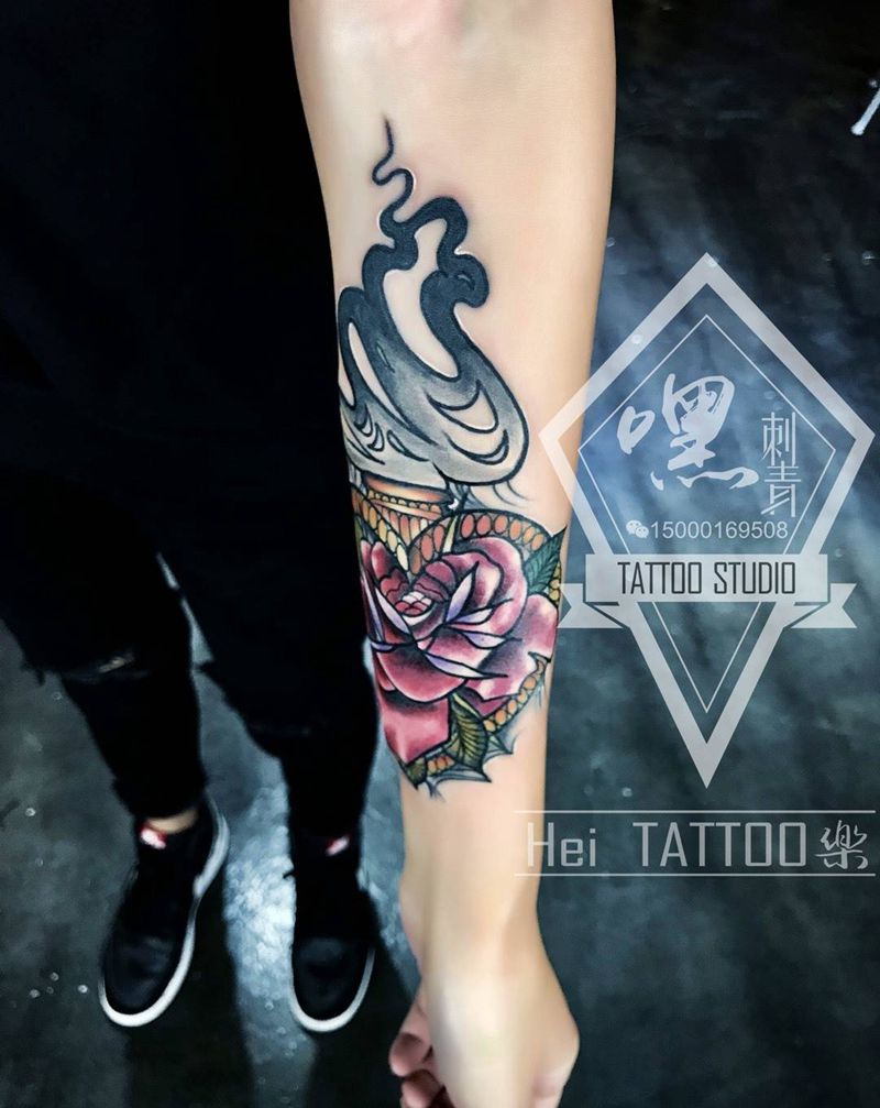 0纹身图片_欧美手臂成品静物纹身图案