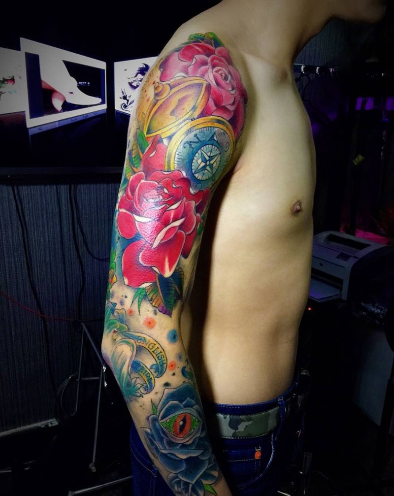 欧美包臂纹身图片